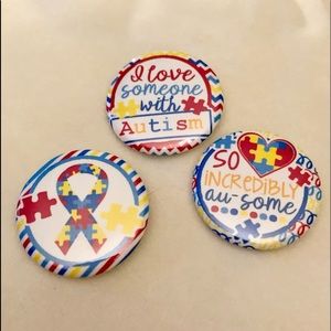 Autism awareness 1.5 inch pin back buttons